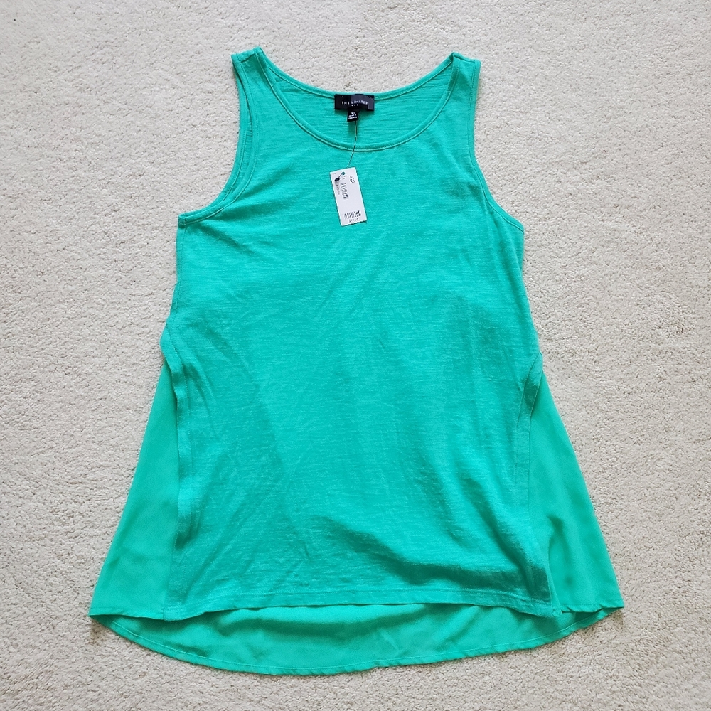 NWT The Limited Kelly Green Tank with Semi-shear Side & Back szXS
